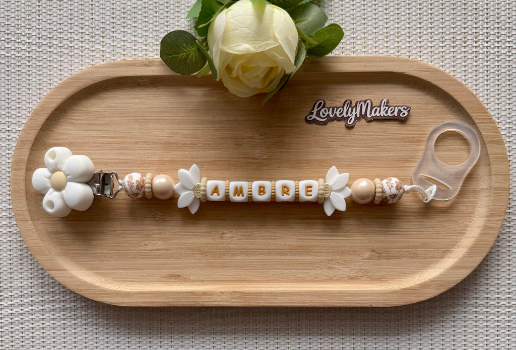 Attache lolette personnalisée – Fleur
