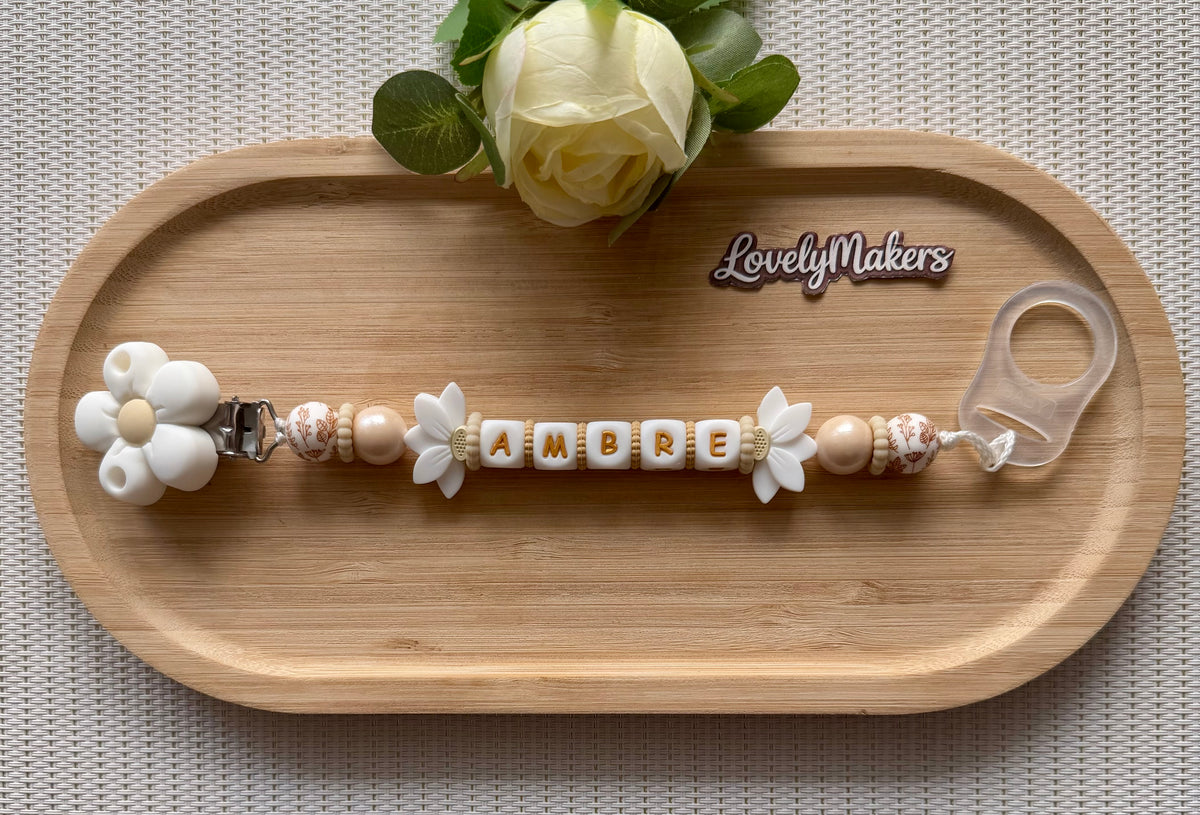 Attache lolette personnalisée – Fleur