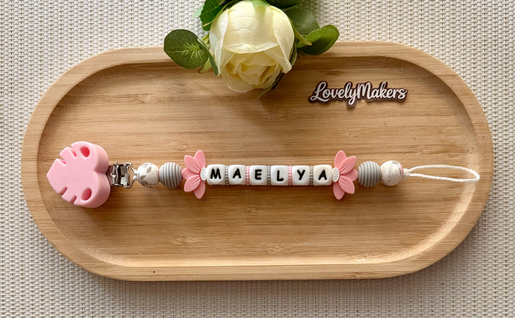 Attache lolette personnalisée – Fleur