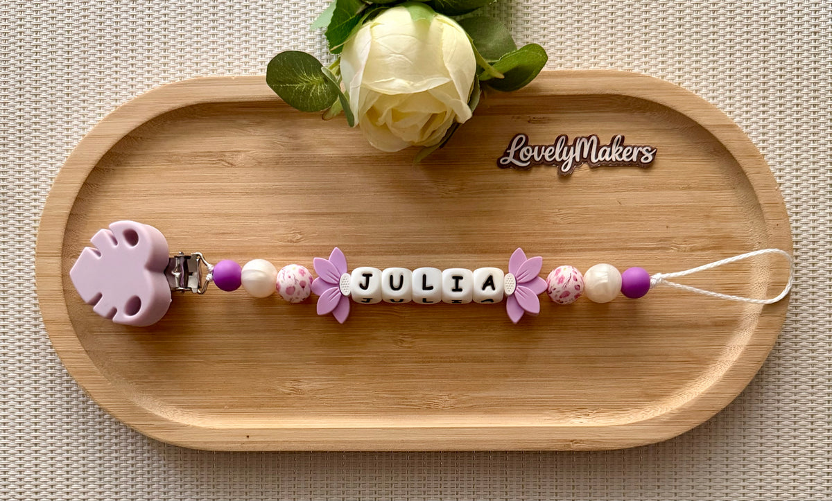 Attache lolette personnalisée – Fleur