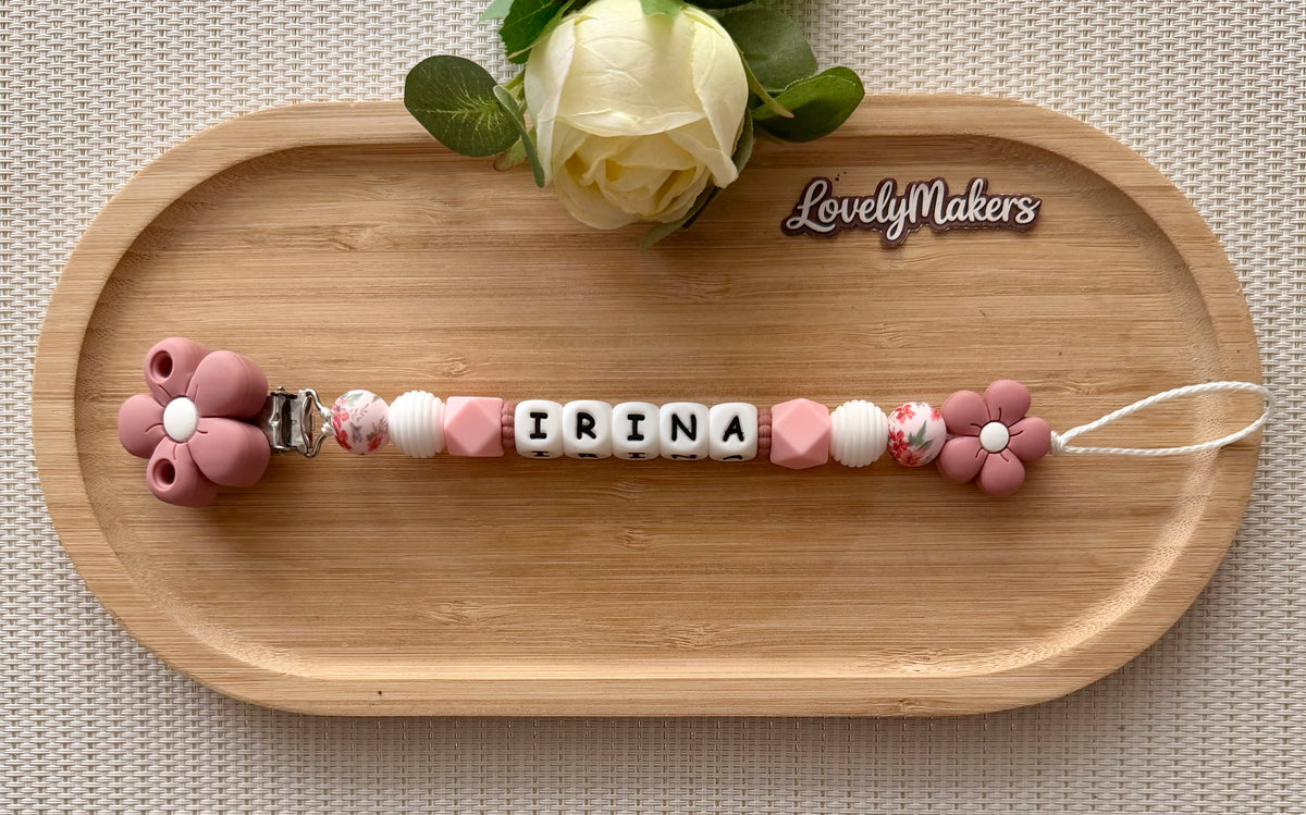 Attache lolette personnalisée – Fleur
