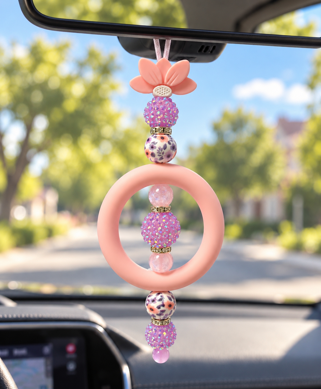 Bijou de rétroviseur – Perles brillantes