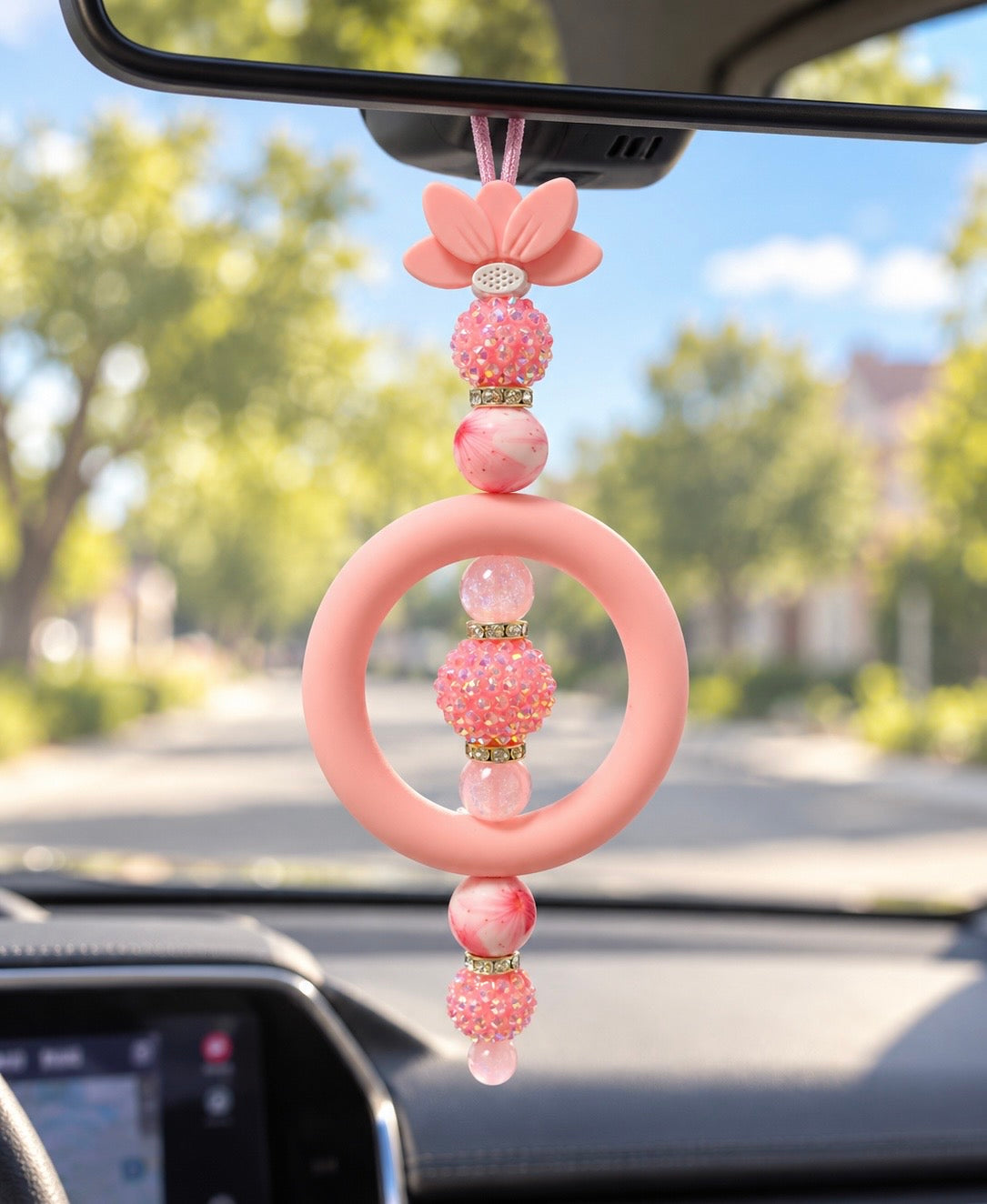 Bijou de rétroviseur – Perles brillantes