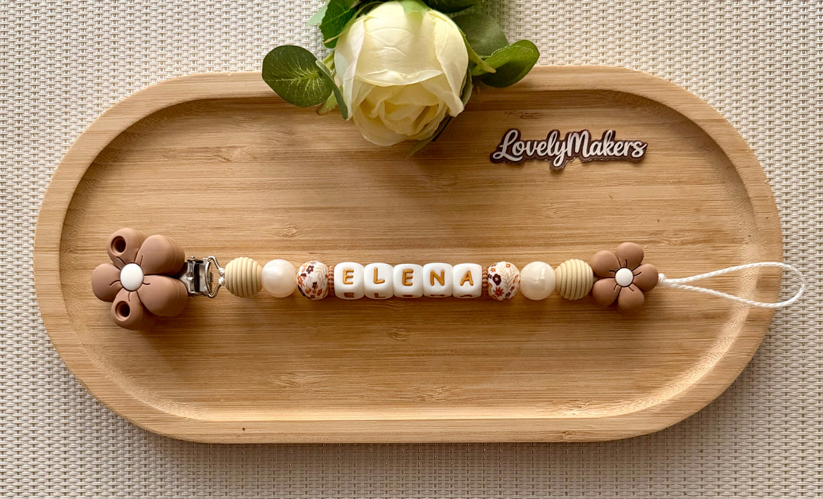 Attache lolette personnalisée – Fleur