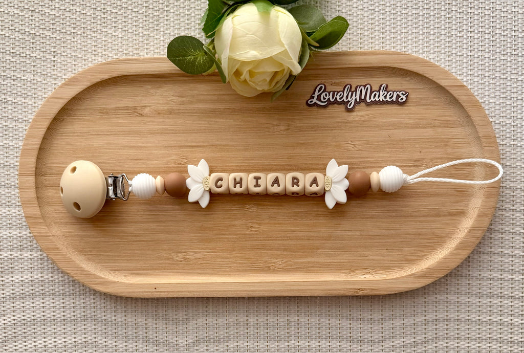 Attache lolette personnalisée – Fleur