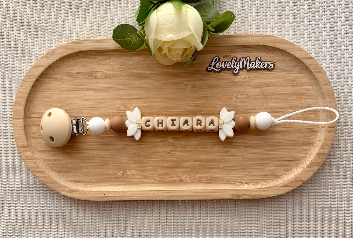 Attache lolette personnalisée – Fleur