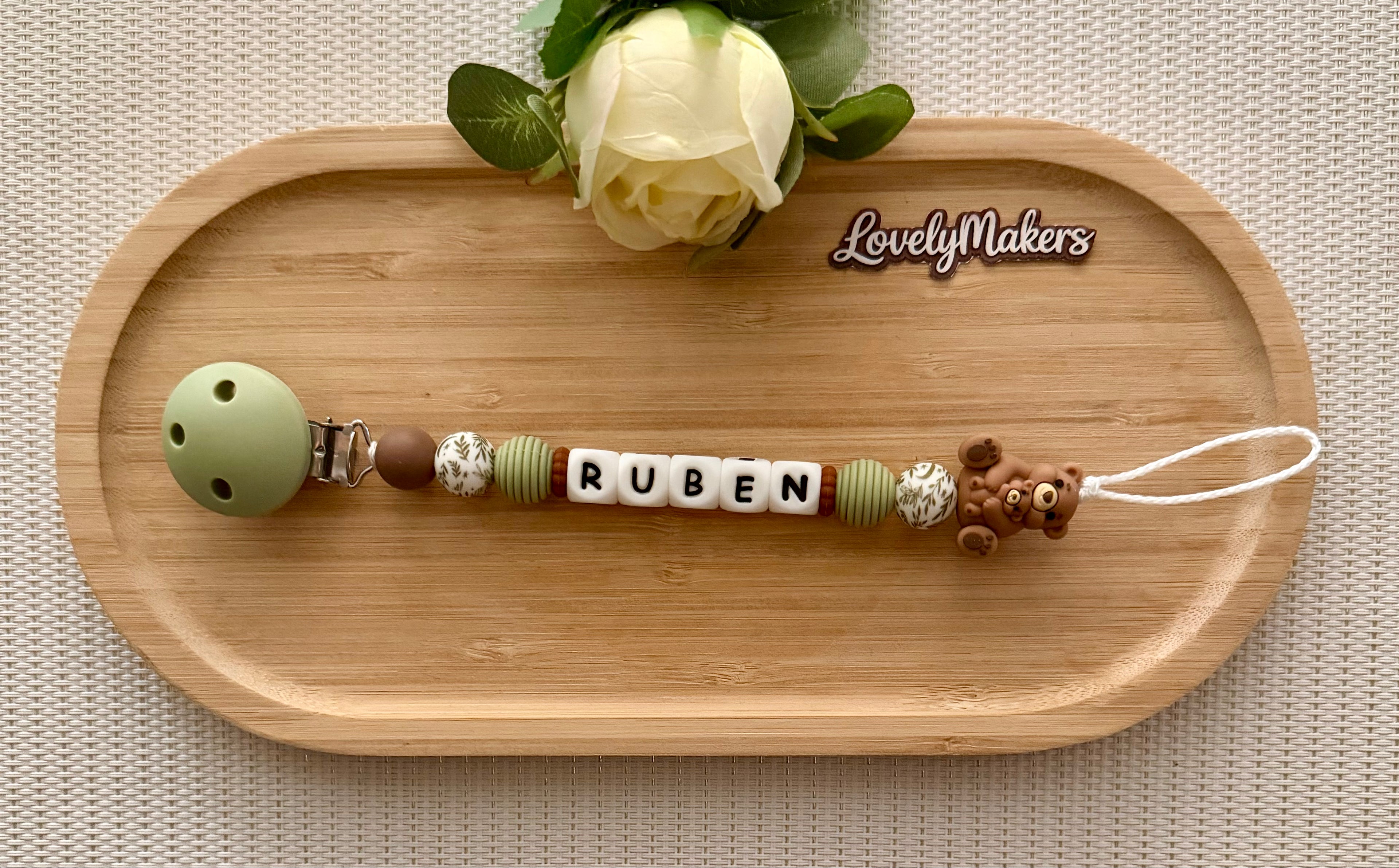 Attache lolette personnalisée – Ours