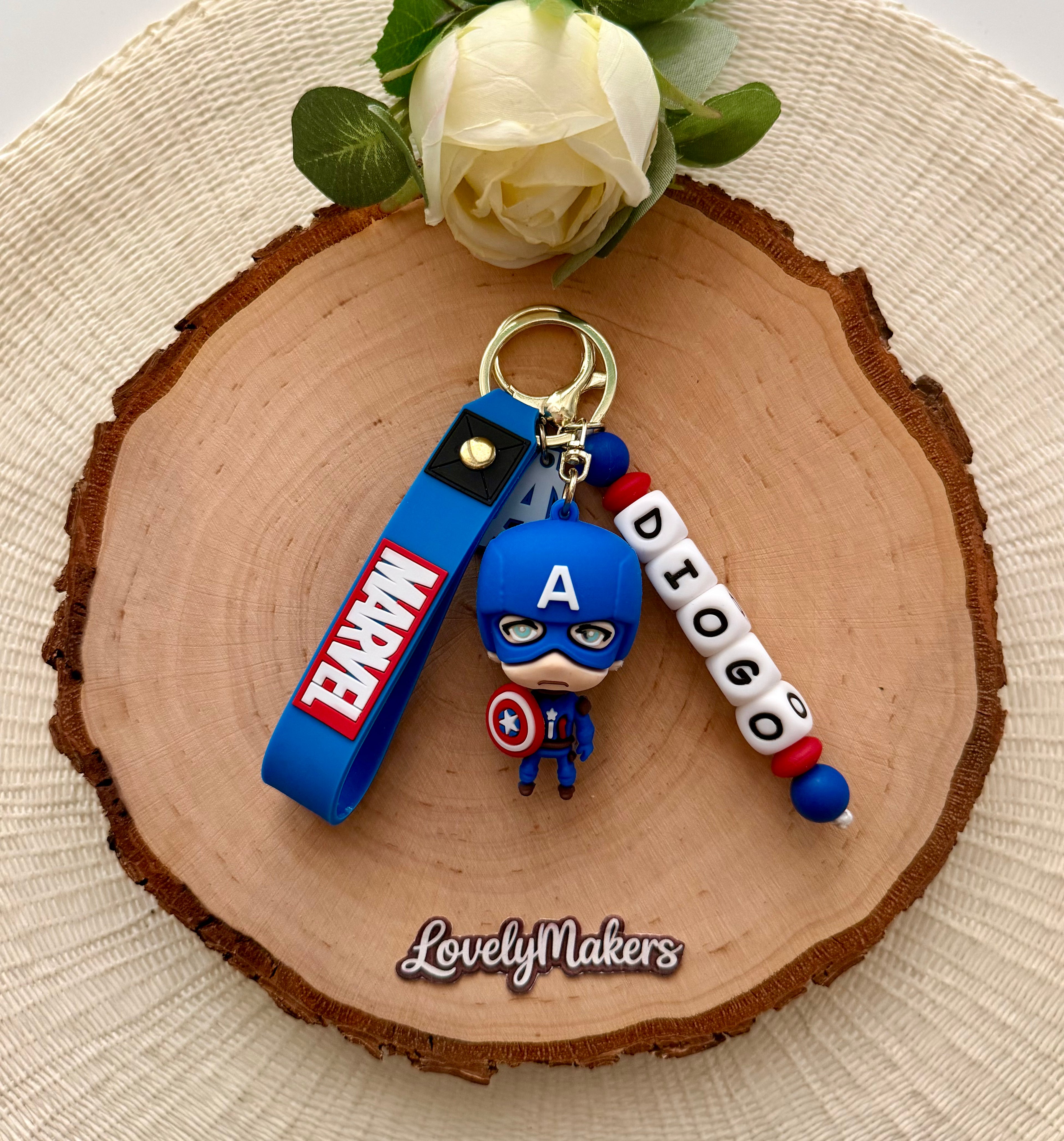 Porte-clés 3D personnalisé – Captain America