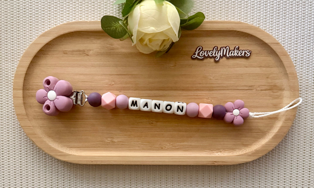 Attache lolette personnalisée – Fleur