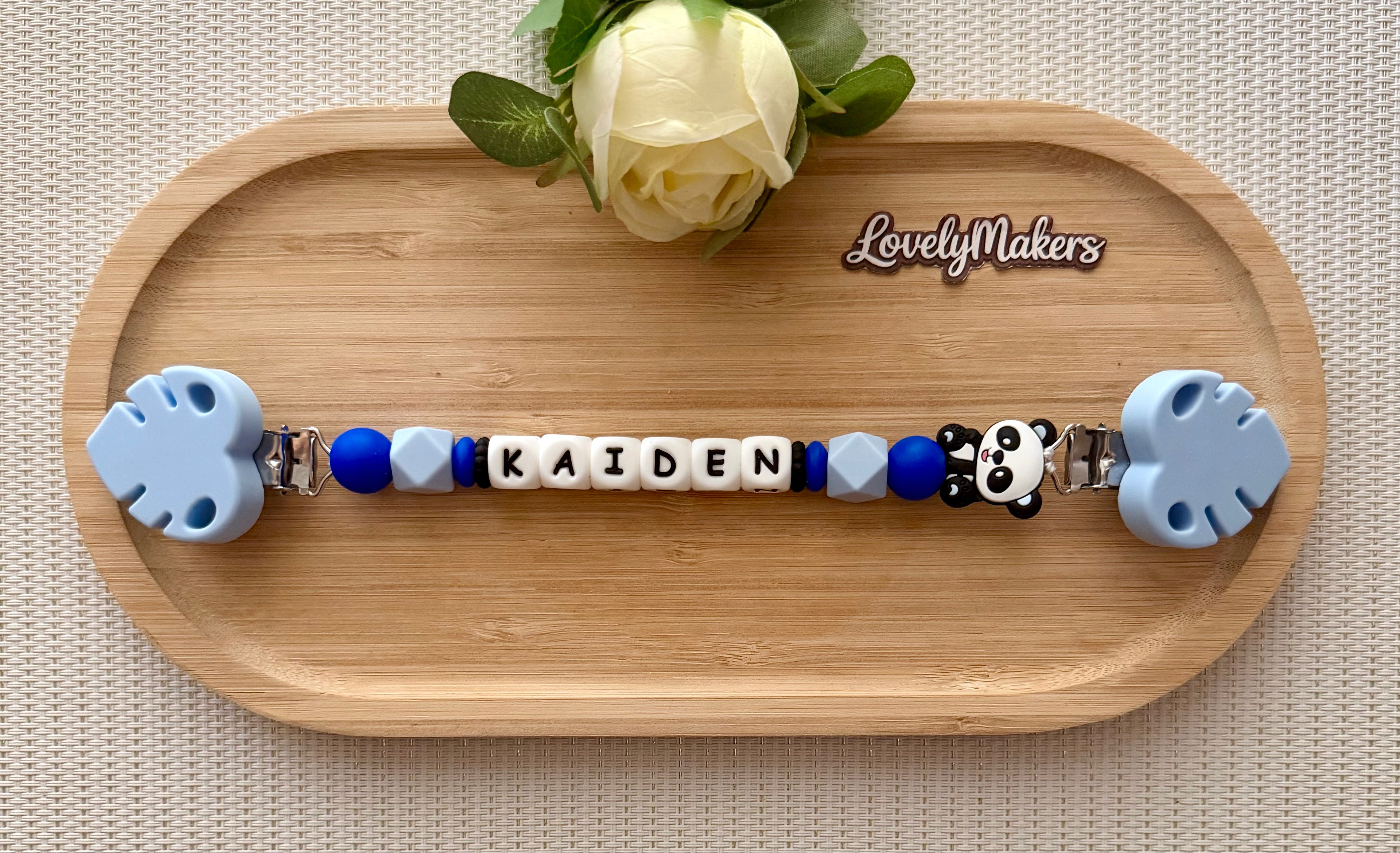 Attache doudou personnalisée – Panda