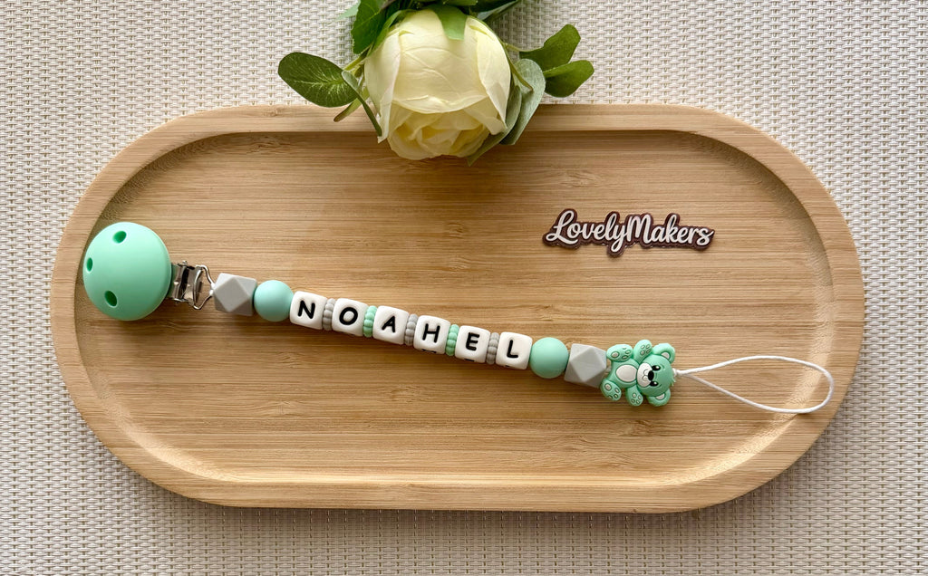 Clip porta ciuccio personalizzato – Orsetto