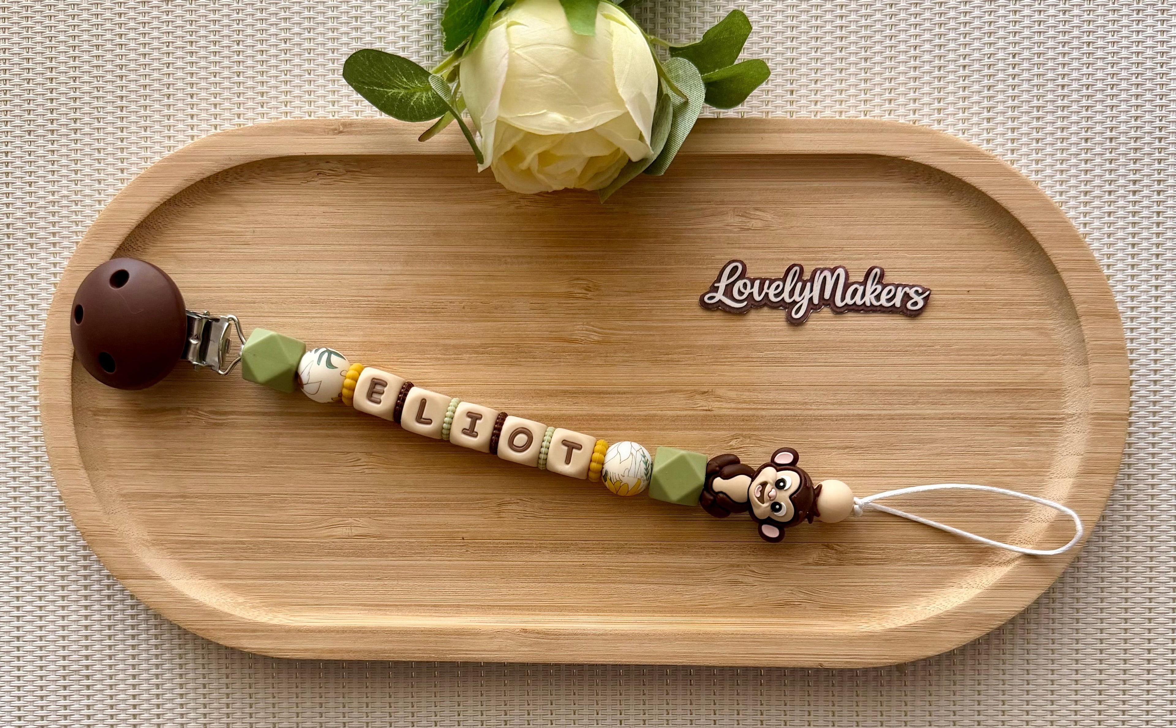 Attache lolette personnalisée – Singe