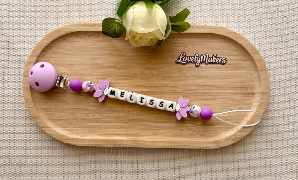 Attache lolette personnalisée – Fleur