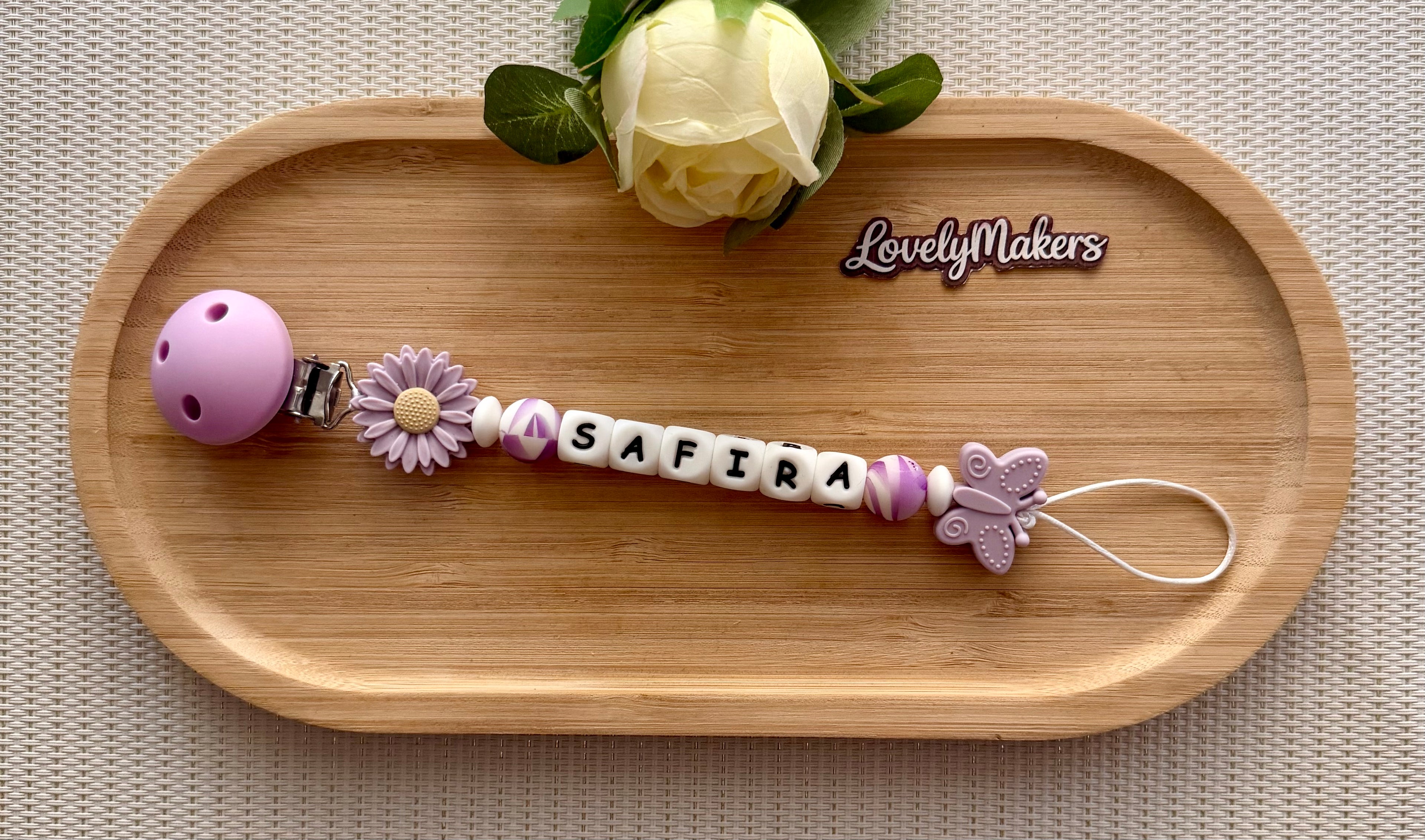 Attache lolette personnalisée – Papillon