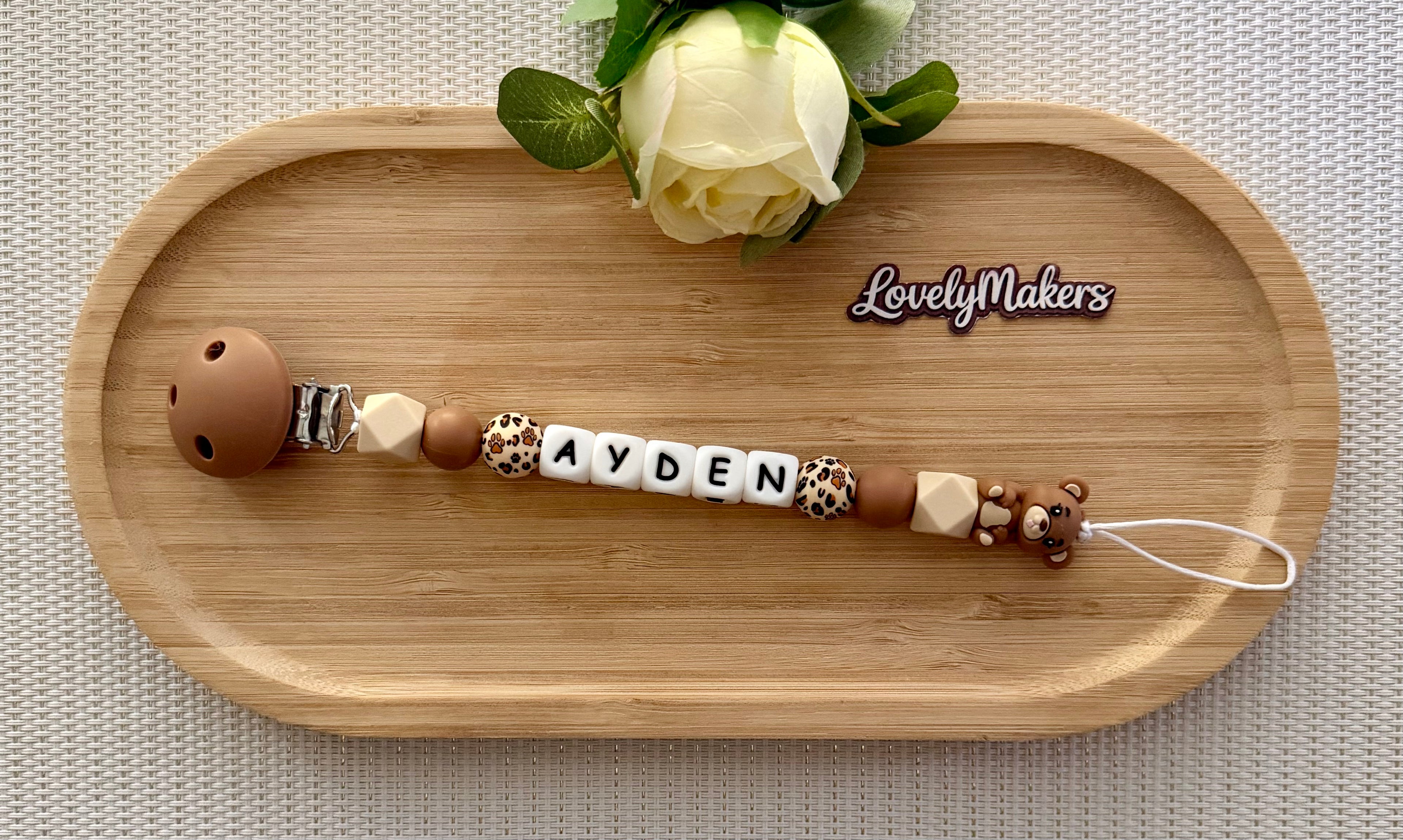 Attache lolette personnalisée – Ours