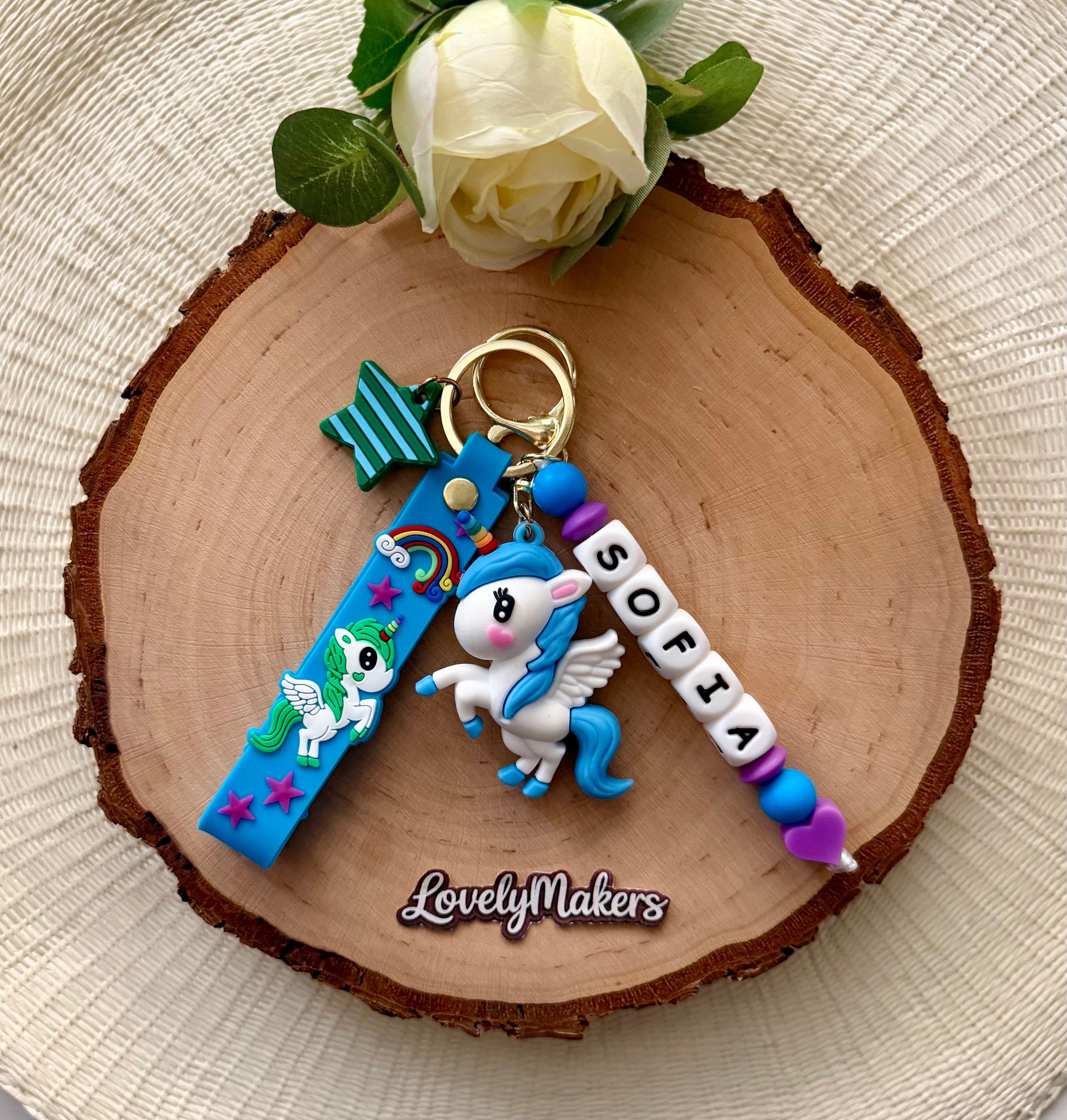 Porte-clés 3D personnalisé – Licorne